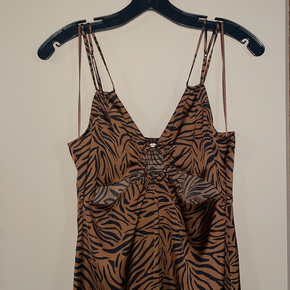 ZARA Satin Animal Print Cut Out XS NWT - Picture 7 of 10